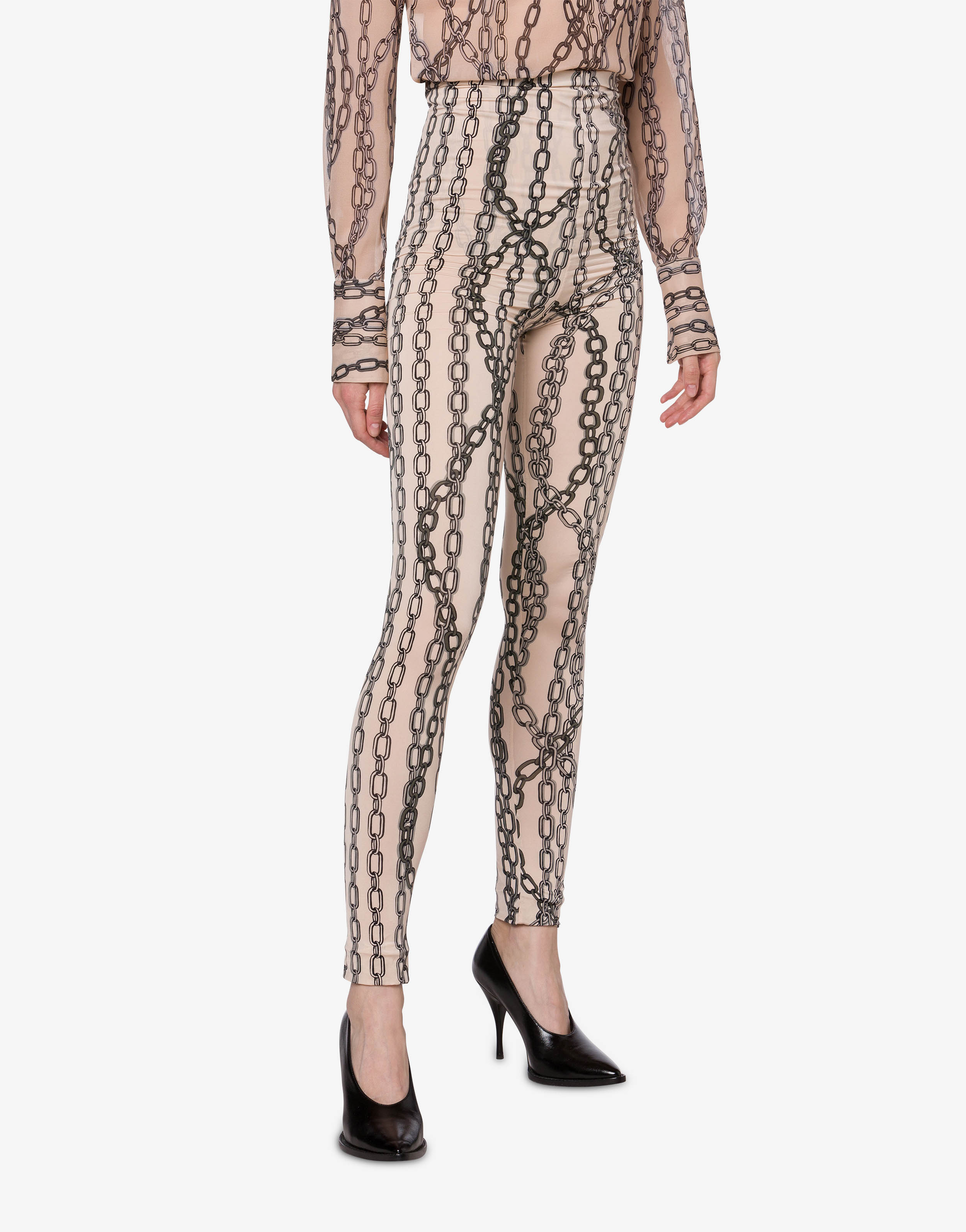 Leggings with chain print