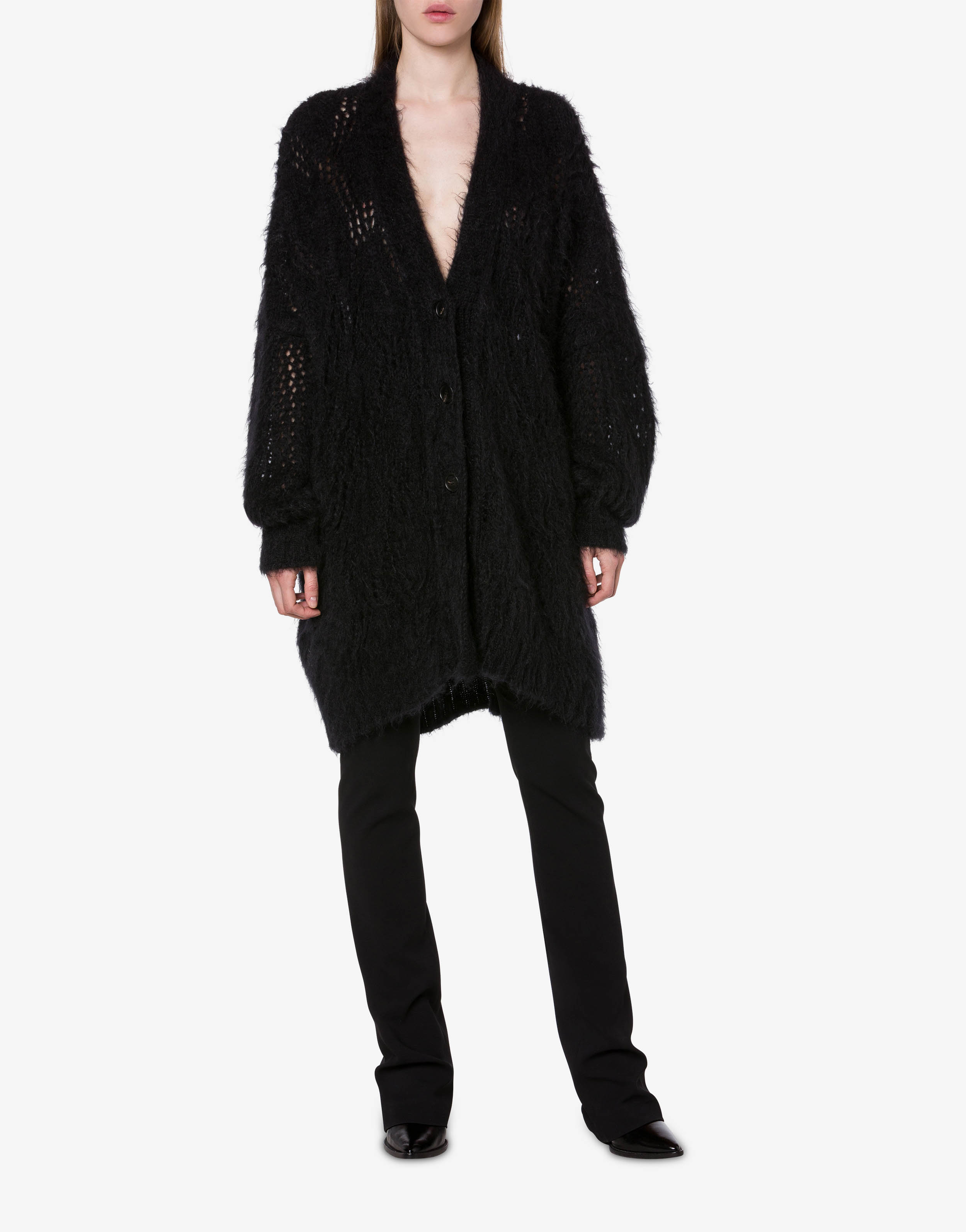 Oversized cardigan in ungraded mohair