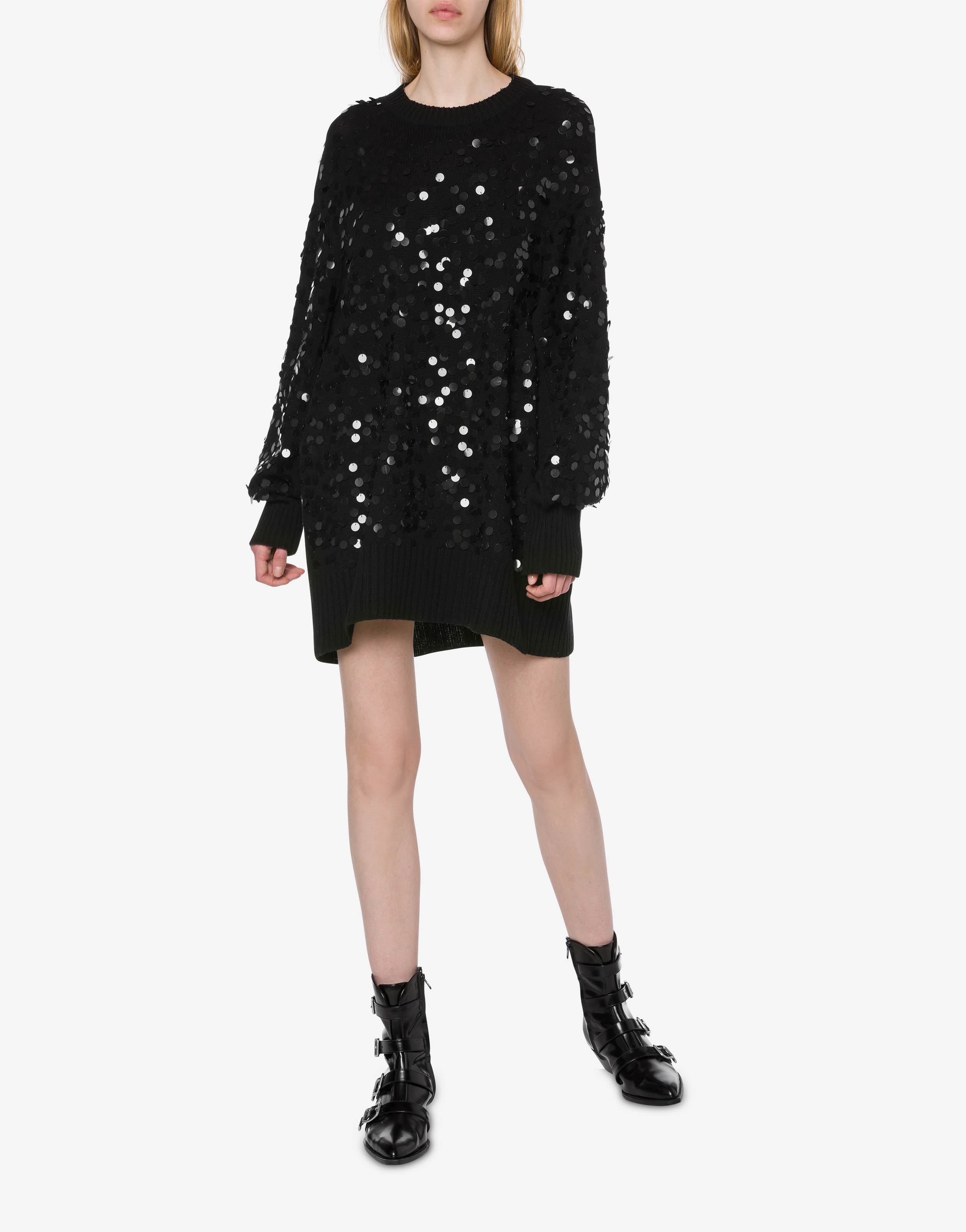 Knitted sequinned minidress