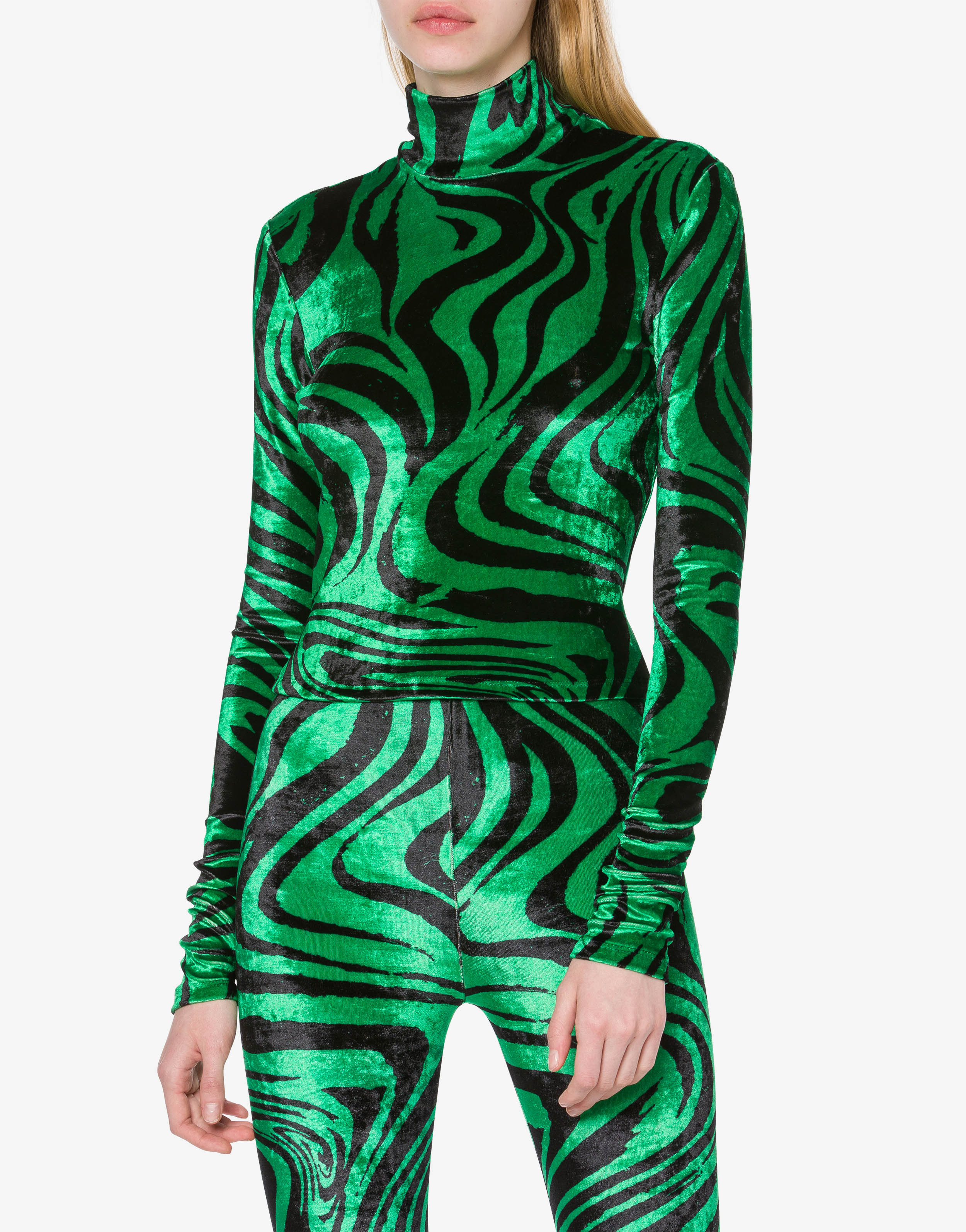 Zebra Pop velvet turtleneck