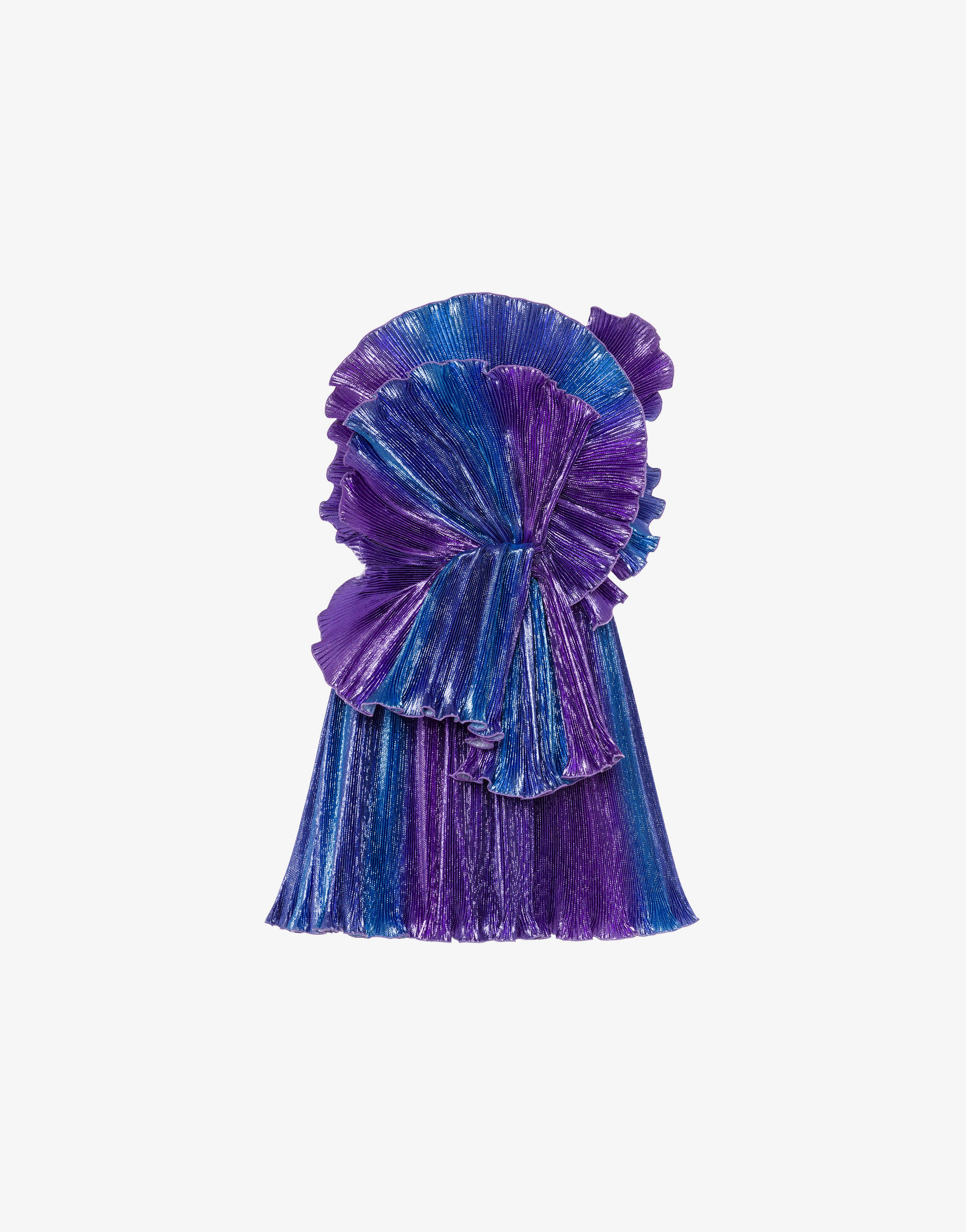 Pleated degradé lamé mini dress