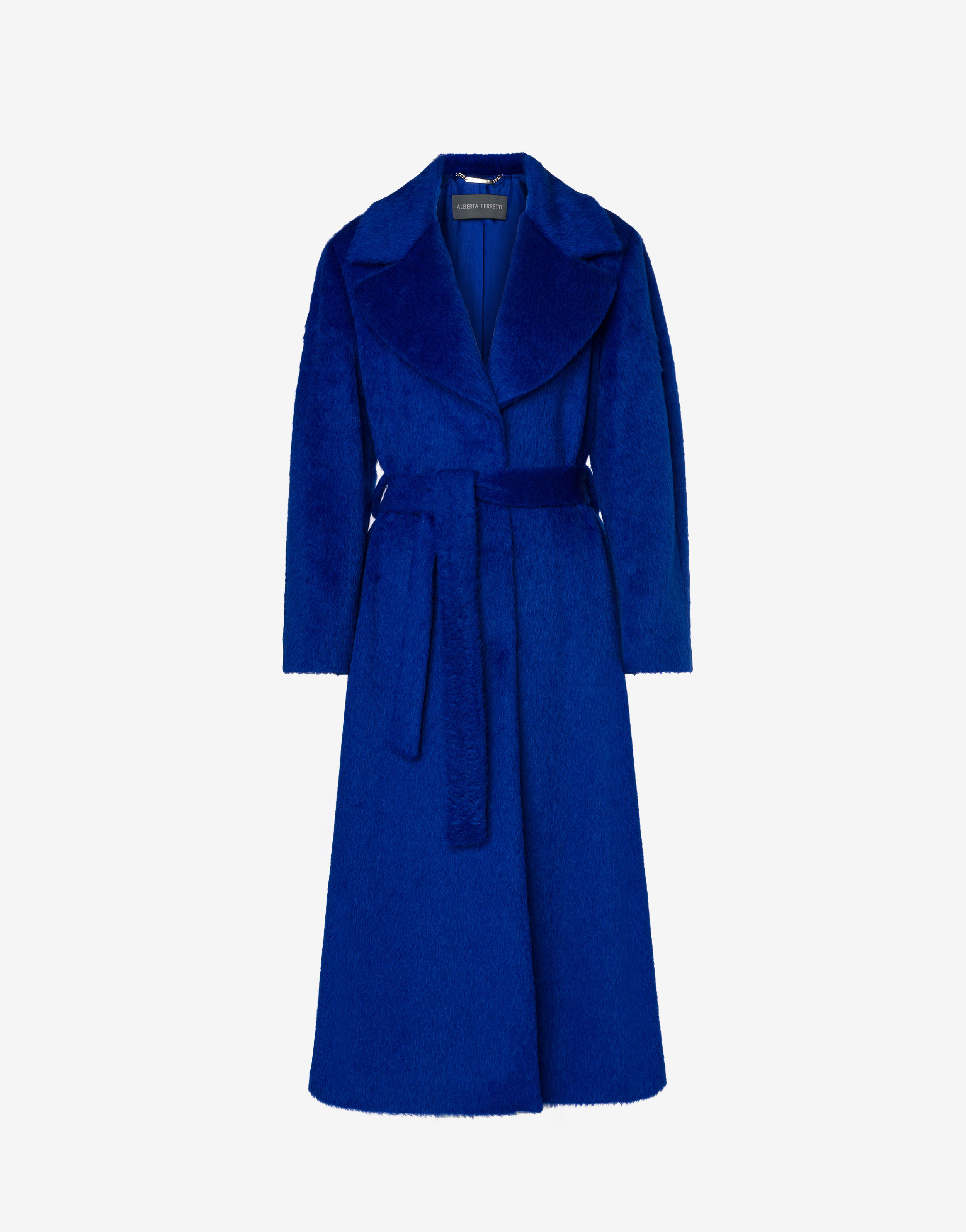 Velour coat with sash