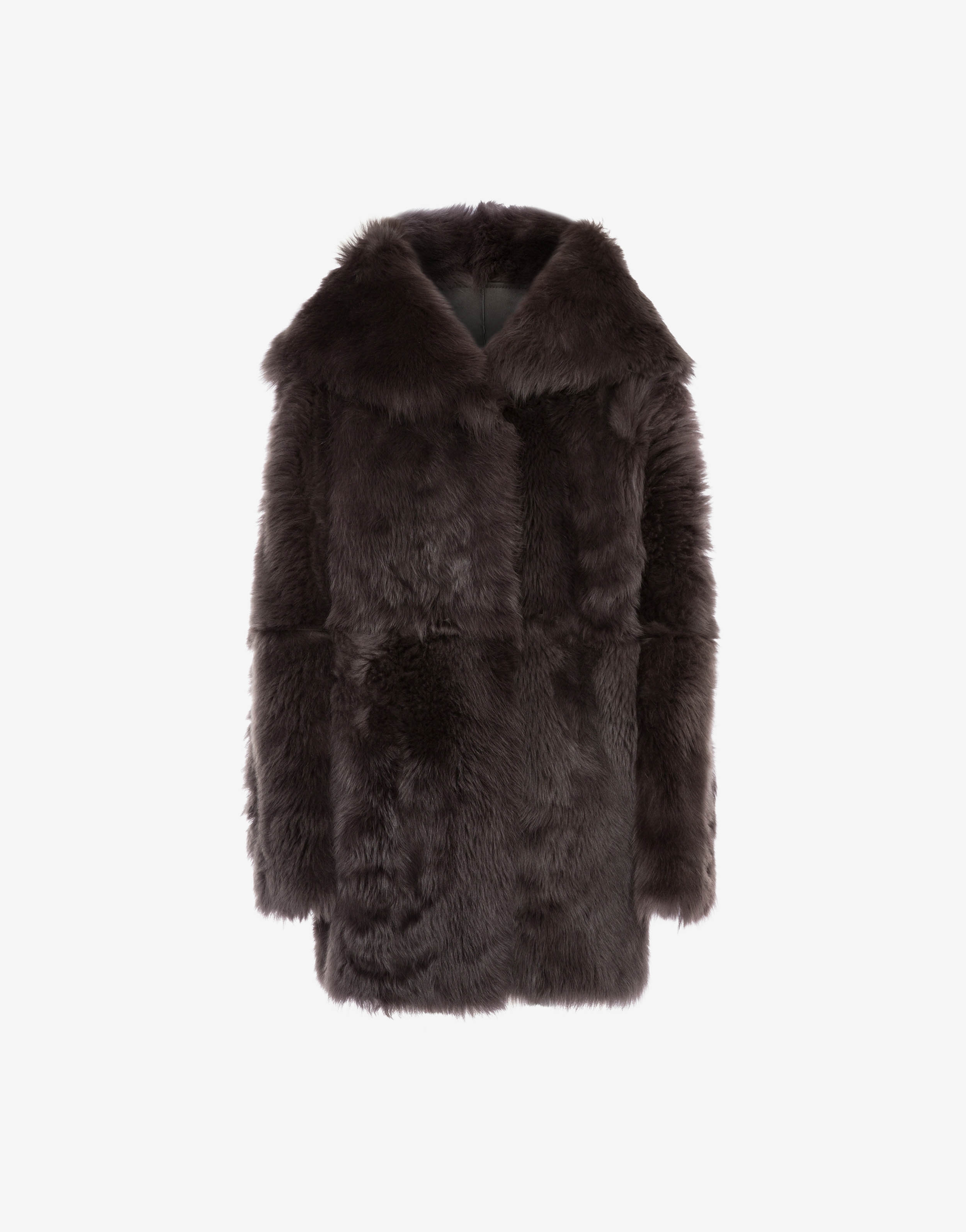 Reversible shearling coat