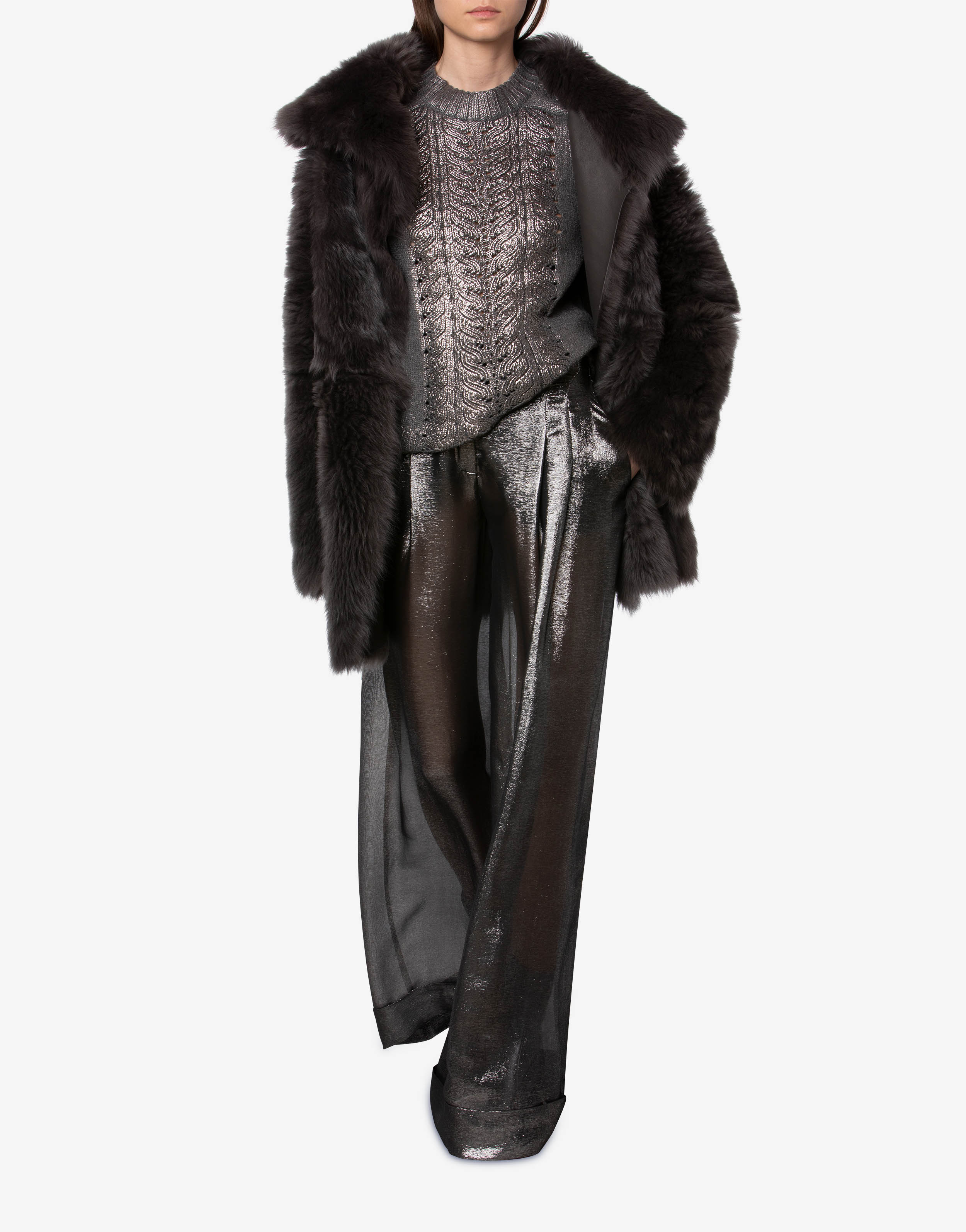 Wendbarer Shearling-Mantel