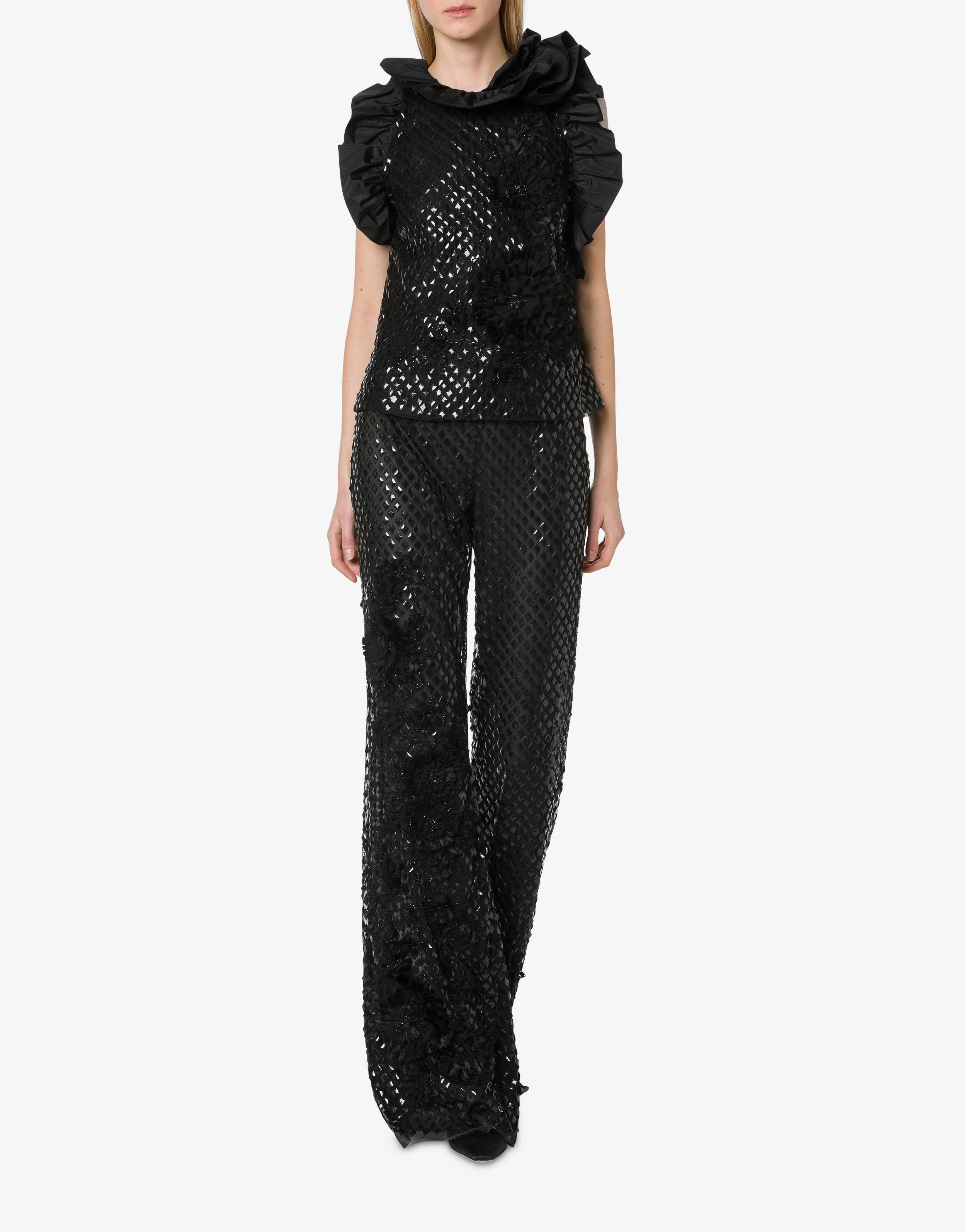 Tulle pants with sequins