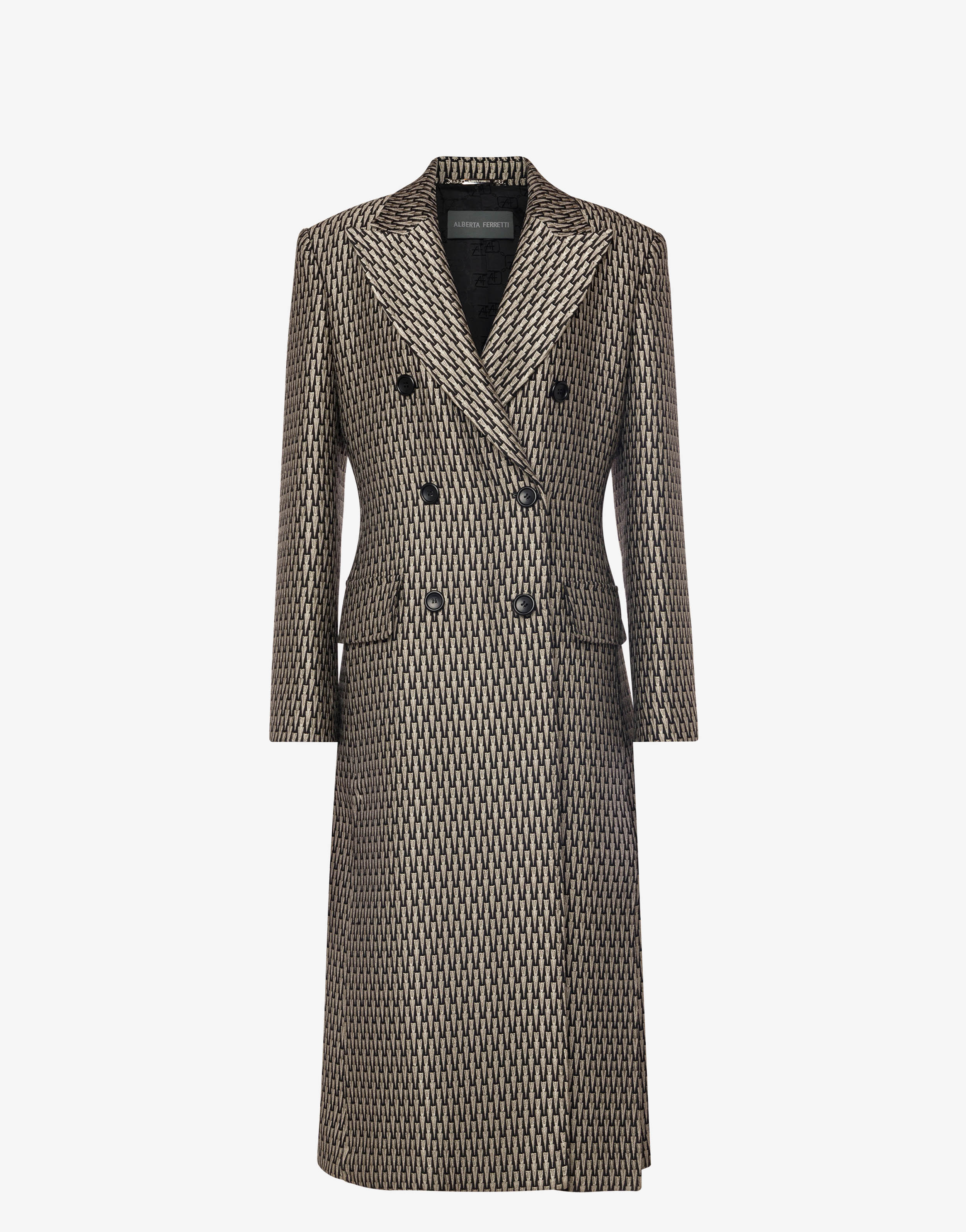 Graphic jacquard coat