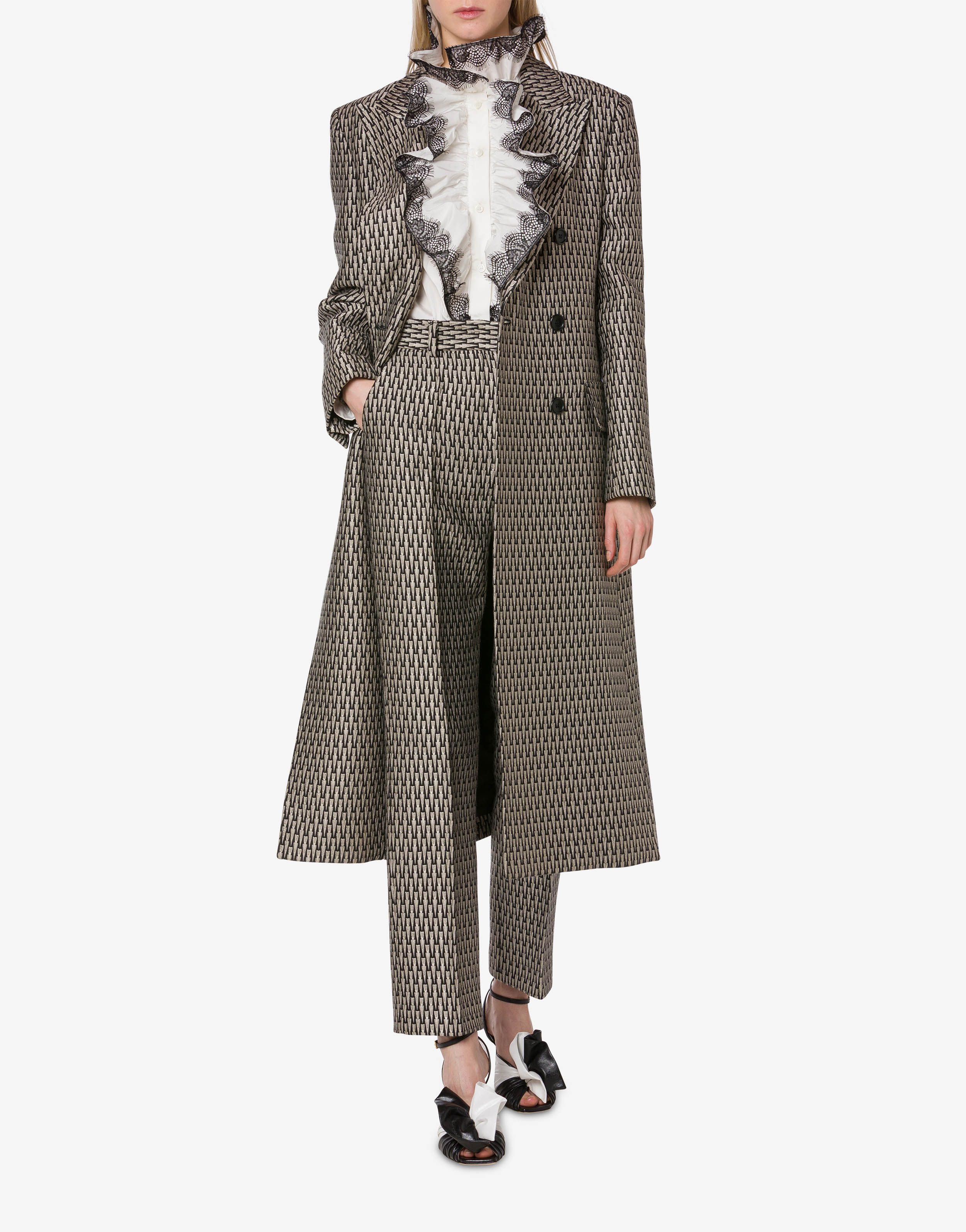 Graphic jacquard coat