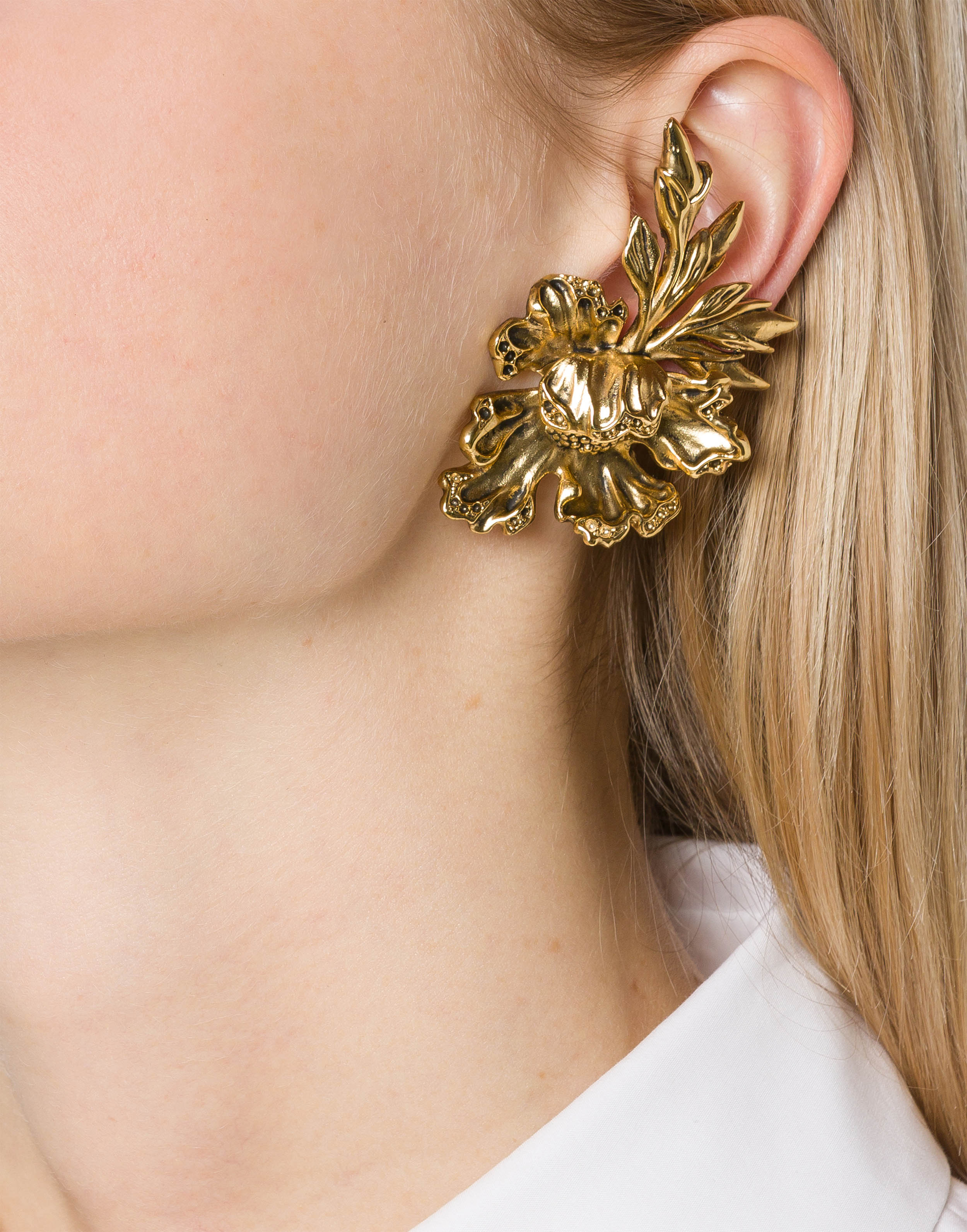 Gold Flower Earrings