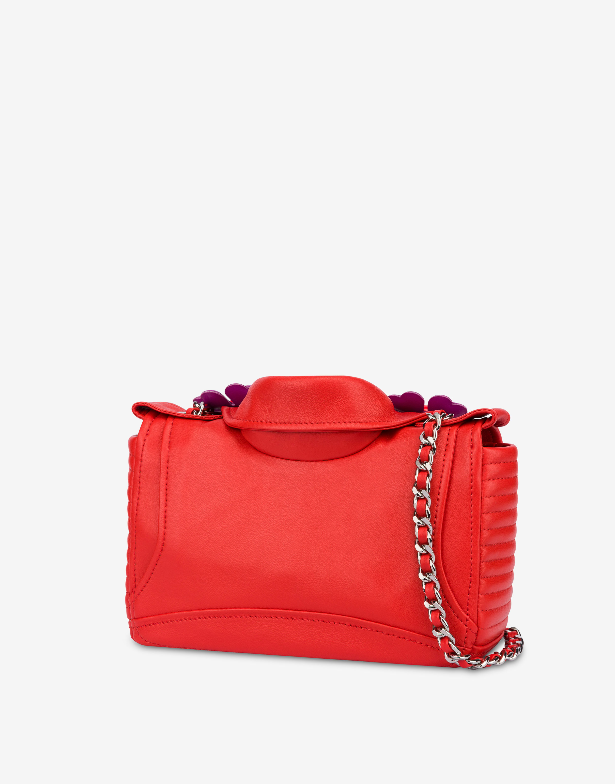 Nappa leather Heart Flowers Biker bag