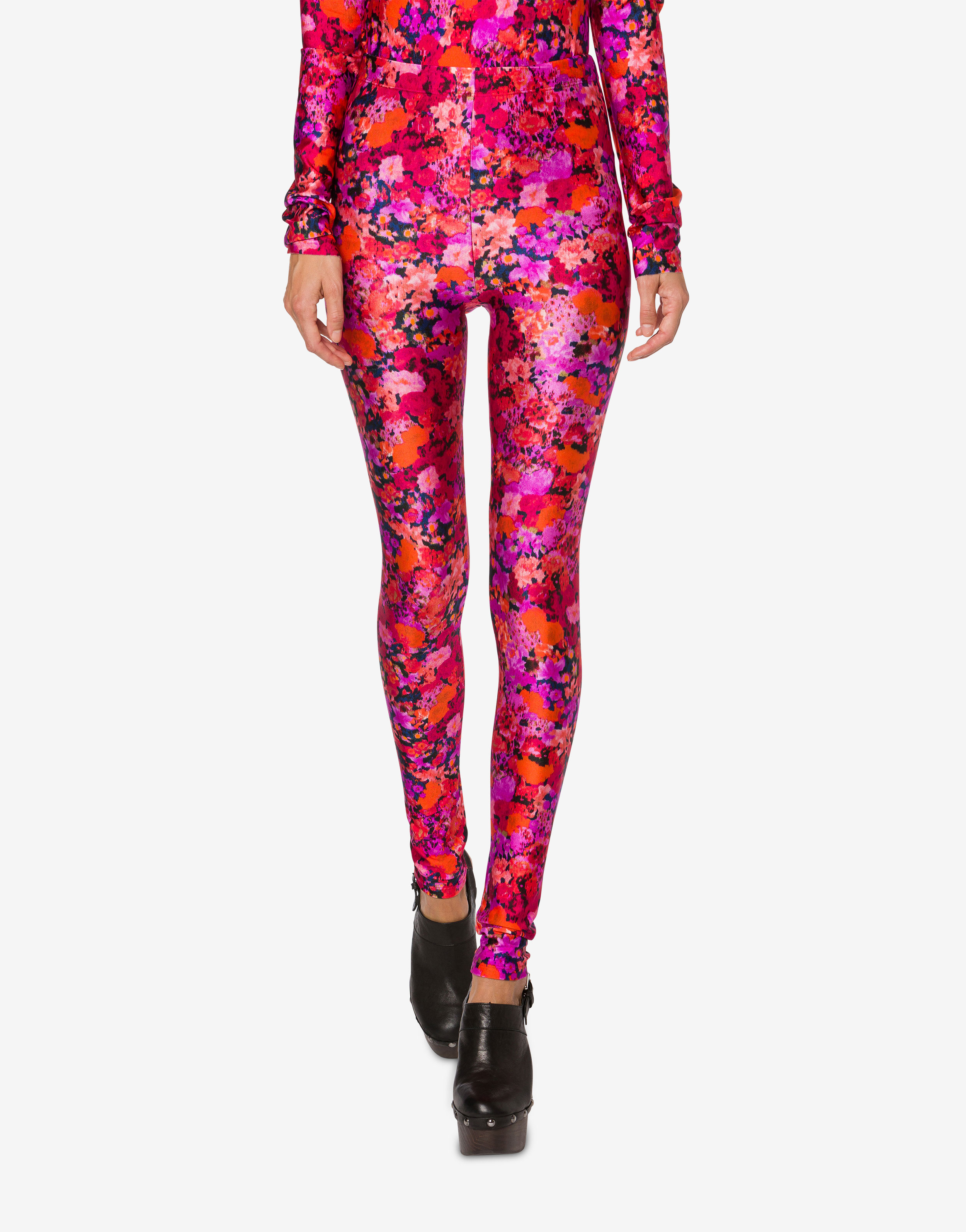 Lycra leggings with floral pattern